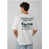 s.Oliver Kurzarmshirt T-Shirt Print-T-Shirt im Relaxed Fit mit Flammgarnstruktur