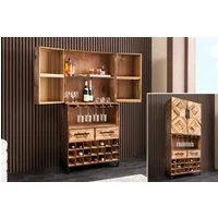 riess-ambiente Barschrank BODEGA 160cm natur - Pinienholz, Glashalter, Schubladen, handgefertigt (Einzelartikel, 1-St) Design Weinregal - ideal zur Unterbringung von Flaschen und Gläsern