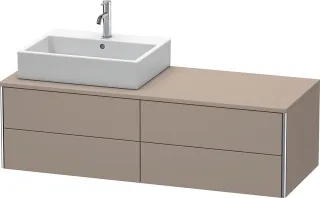 Duravit XSquare Konsolenwaschtischunterbau wandhängend Basalt Matt 1400x548x400 mm - XS4913L4343 XS4913L4343