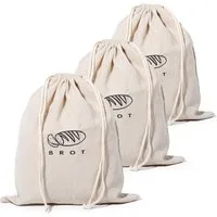 Zedelmaier Brottasche Brotbeutel Leinenbeutel für Brot, (3-tlg), frisch halten