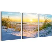 Novart Wandbild Ostsee Strand Meer Wohnzimmer Boho Deko