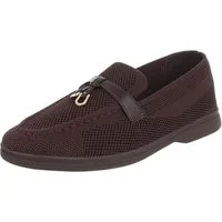 Ital-Design Atmungsaktive Loafers für Damen mit eleganter Schnalle Slipper (91116823) Blockabsatz Mokassins in Braun