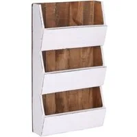 DESIGN DELIGHTS Wandregal ZEITUNGSREGAL "NEWS 60", Altholz massiv, 60x38x11cm (HxBxT), Wandreg
