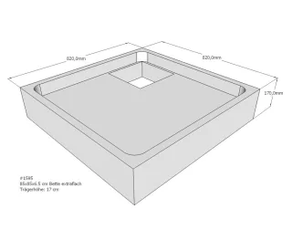 Neuesbad Wannenträger für Bette extraflach 85x85x6,5 SD22094