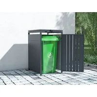 KONIFERA Mülltonnenbox Bilbao Premium, Metall pulverbeschichtet, Deckel mit Gasdruckfeder, abschließbar, BxTxH: 68x80x117 cm