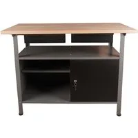 ONDIS24 Werkbank Werktisch Fritz - höhenverstellbare Füße, 2 Schubladen, Metall, 120x60x85(H) cm, abschließbare Tür, belastbar Bis 250kg