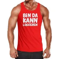 MoonWorks Tanktop Herren Tanktop Spruch Bin da kann losgehen Muskelshirt Moonworks® mit Print