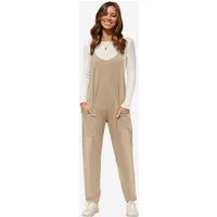 Imily Bela Jumpsuit Damen Lockere Lässige Lange Hosen (Packung, 1-tlg., 1per-Pack) Einfarbig
