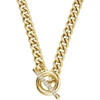 Fossil Collier Fossil Damen-Kette Edelstahl Glasstein