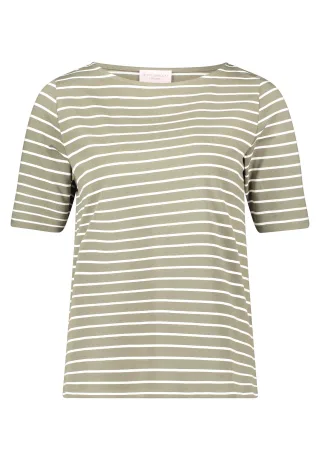 betty barclay - so cosy - - Ringelshirt Khaki - Gr. - 42