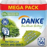 Danke Toilettenpapier Danke Toilettenpapier 56 Stück, 7x8 Rollen, 3 Lagen (1-St)
