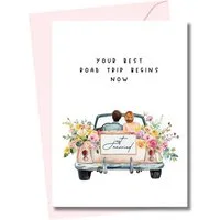 heaven+paper Hochzeitskarte Hochzeitskarte Road Trip mit DIN B6 mit Umschlag, hochwertig