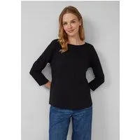 s.Oliver 3/4-Arm-Shirt T-Shirt Shirt mit Flammgarnstruktur und 3/4-Ärmeln
