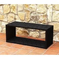 DanDiBo Gartenbank Metall Wetterfest Schwarz 100 cm Sitzbank Modern D-Stil Parkbank, Eisen Blumenbank