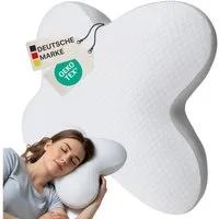 NYVI Nackenstützkissen Nackenstützkissen NYVICloud Kopfkissen mit Visko Memoryschaum, Schmetterlingskissen für Seitenschläfer, Rückenschläfer, Bauchschläfer