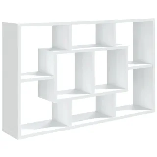 vidaXL Wandregal, Weiß, Holz, 8 Fächer, 85x52.5x16 cm, Wohnzimmer, Regale, Wandregale