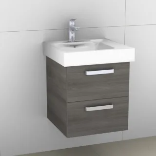 Artiqua 413 Waschtischunterschrank für iCon 124050 Graphit Struktur quer, 413-WU2L-K06-7070-401 413-WU2L-K06-7070-401