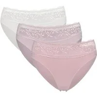 ESOTIQ Taillenslip Taillenslip Plum im 3er Pack, hohe Leibhöhe, gerippter Stoff (3er-Pack)