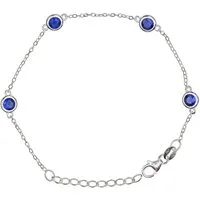 SILBERMOOS Silberarmband Feines Forzatina-Armband mit blauen Zirkonia-Steinen, 925 Sterling Silber