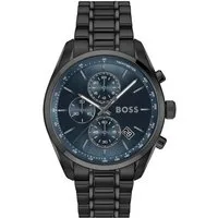 BOSS Chronograph GRAND PRIX 44 1514314, Quarzuhr, Armbanduhr, Herrenuhr, Edelstahlarmband, analog, Tag