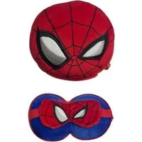 Spiderman Reisekissen Reisekopfkissen mit Schlafmaske für Kinder und Erwachsene, 2-tlg.