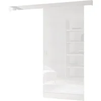 Lookway Schiebetür YORK GLOSSY Weiß mit Weißem Griff – modern, platzsparend und elegant, Breite: 96 cm