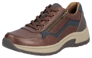 Rieker Sneaker, Freizeitschuh, Halbschuh, Schnürschuh mit gepolstertem Schaftrand
