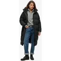 Superdry Steppjacke Longline Hooded Puffer Jacket Oversize-Passform, mit Reißverschluss, aus Polyester, pflegeleicht