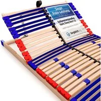 Lattenrost Sleep Best 42® Vario, Schlummerparadies, Kopfteil manuell verstellbar, Fußteil nicht verstellbar, aus 100% BUCHE, 10 Jahre Garantie, SCHULTERFRÄSUNG, Testsieger