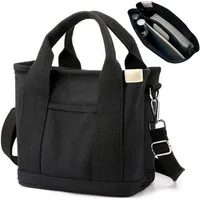 Cachito Handtasche Schultertasche Canvas, Umhängetasche Tote Bag mit Reißverschluss