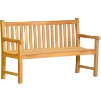 Kai Wiechmann Gartenbank Teakbank 150 cm Holzbank massiv 3-Sitzer, als wetterfeste Sitzbank Teakholz Bank naturbelassen und zertifiziert
