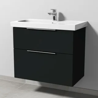 Sanipa 3way Waschtischunterbau zu Geberit iCon Light Waschtisch mit 2 Auszügen, Vulkan-Matt UP5721V