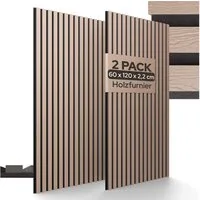 Arebos Akustikplatte 2er Set, Zuschneidbar, Einfache Montage, 2 Farben, Schallabsorption, Echtholzfurnier, Einfache Montage, Kombinierbar