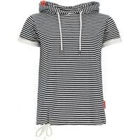salzhaut Kapuzenshirt Bagaluten Damen Hoodie-T-Shirt Bagaluten Streifen-Design - Kurzarm-Shirt Kapuze
