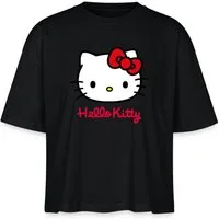 Spreadshirt T-Shirt Hello Kitty Klassisch Mit Schriftzug Boxy Shirt Damen (1-tlg)