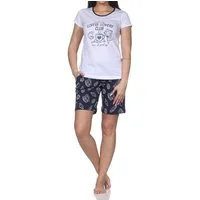 Normann Pyjama Normann Damen kurzarm Shorty Pyjama – „Coffee Lovers Club“