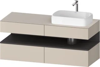 Duravit Qatego Konsolenwaschtischunterbau wandhängend Taupe Supermatt 1400x550x600 mm - QA4766049830 QA4766049830010