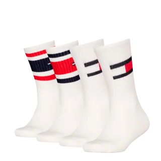 Tommy Hilfiger Socken "TH KIDS SOCK 4P FLAG & SPORT STRIPE ECOM" 4 Paar, mit verstärkten Fersenbereichen