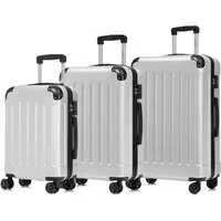 YONSLY Kofferset Premium Reisekoffer TSA-Schloss,YKK-Reißverschluss Hartschalen-Koffer, 4 Rollen, (3 tlg., M-L-XL-Set), Trolley Kabinenkoffer Rollkoffer Suitcase Handgepäck Teleskopstange