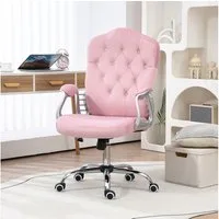 Vinsetto Bürostuhl Drehstuhl, Schreibtischstuhl mit Schwenkrädern (Chefsessel, 1 St), für Wohnzimmer, Büro, Rosa