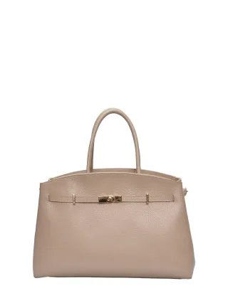Anna Luchini Beige Rindsledertasche
