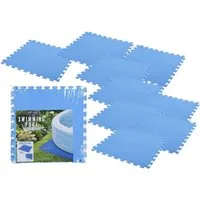 Spetebo Bodenschutzplane Bodenmatte in blau - 9 Stück / 50 x 50 cm (Set, 9-St., 9-teilig), Poolmatte 4mm