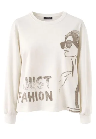 tuzzi - Shirt STAY WARM & COZY mit Gummibündchen ivory - Gr. - 40
