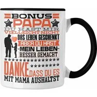 Trendation Tasse Bonus Papa Stiefvater Tasse Geschenk Stiefpapa Geschenkidee von Tocht