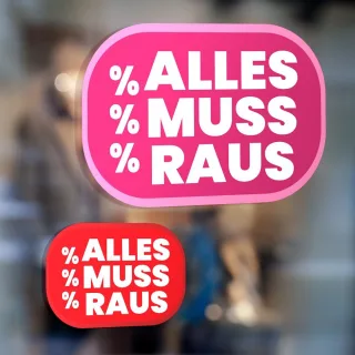 Alles muss raus Aufkleber oder Adhäsionsfolie