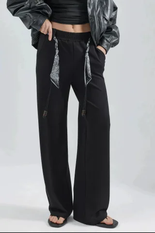 Modal Touch Gürtelhohe Gerade Leg Strickhose