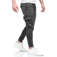 Alessandro Salvarini Jogginghose Herren Cargo – Sweatpants mit Cargotaschen Bequeme Jogginghose mit Kordelzug und Beinbündchen
