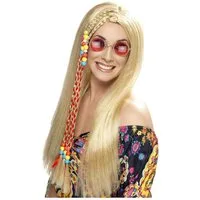 Smiffys Kostüm-Perücke Blonde Langhaar Perücke im Hippie Style