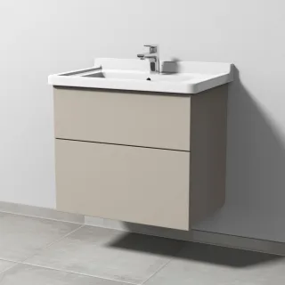 Sanipa 3way Waschtischunterbau zu Duravit Starck 3 Waschtisch mit 2 Auszügen, Kaschmir-Matt SP7101U