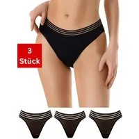 Elegant Love Tangaslip Taillenslip – sexy Brasilien-Tanga und Dessous-Höschen für Damen (Packung, 3-St., 3er-Pack) Bauchweg-Slip mit hoher Taille – bequeme Damenunterwäsche & Unterhose